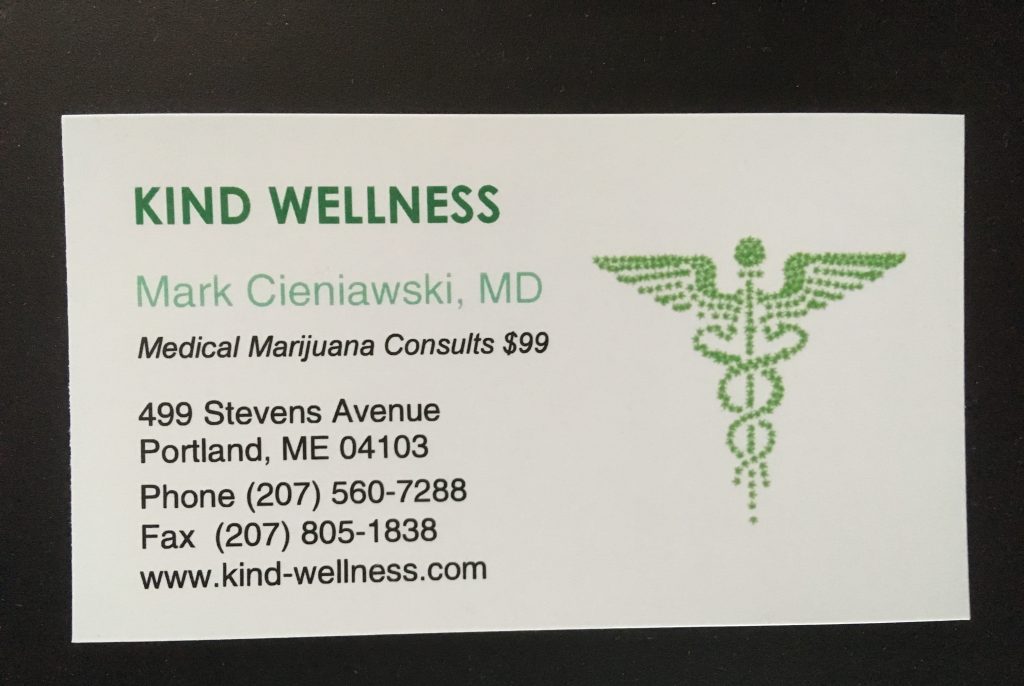 Kind Wellness Business Card Mark Cieniawski, MD